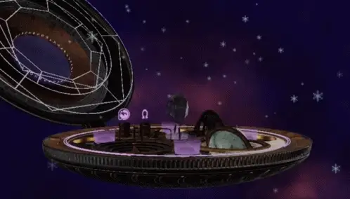 3D artwork of an Alchemist Crucible NFT, a round ornate vault floating in space