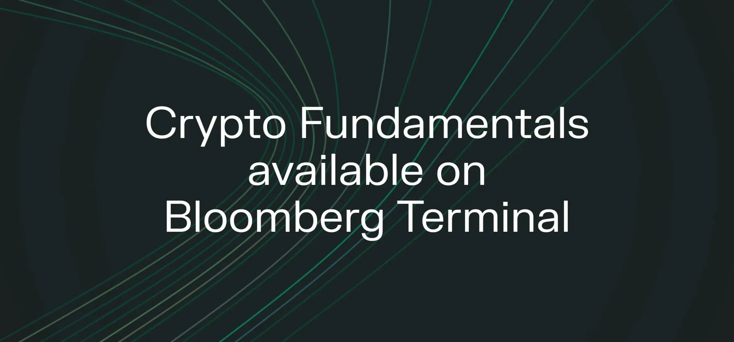 Banner announcing Crypto Fundamentals is available on Bloomberg Terminal